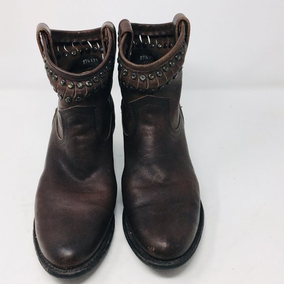 Frye Ankle Boots Leather Studded Diana 7.5 - Picture 2 of 7